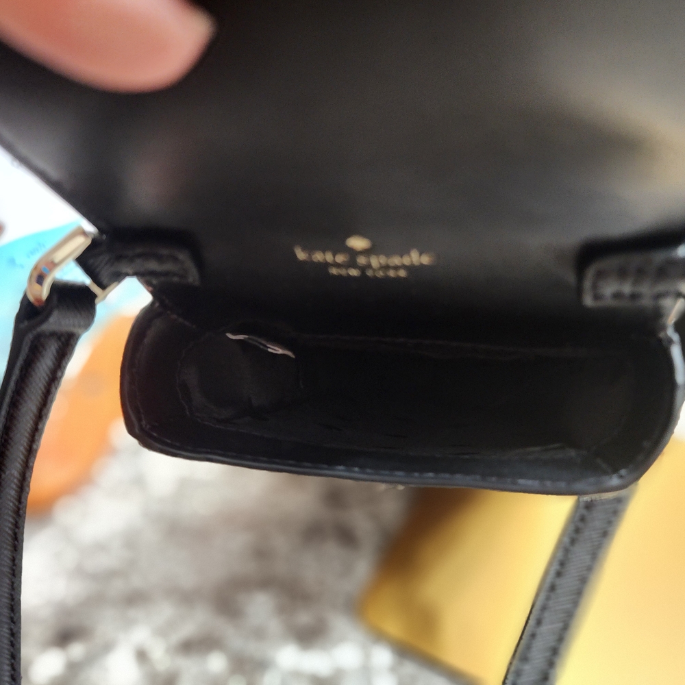 Kate Spade Staci Nort South Black Saffiano Leather Crossbody Phone Bag - Picture 14 of 14